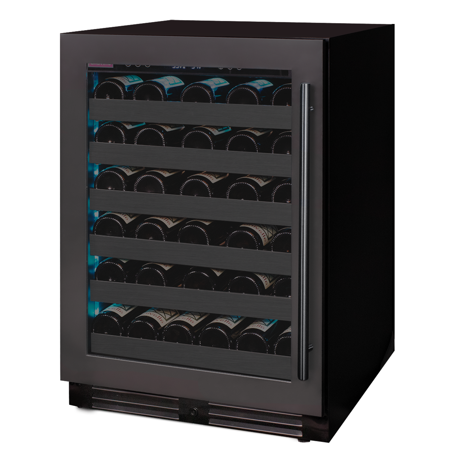 Reserva Series 50 Bottle 34" Tall Single Zone Left Hinge Black Stainless Steel Wine Cooler Refrigerator - Allavino BDW5034S-1BSL - Allavino - Wine Fridge Pros
