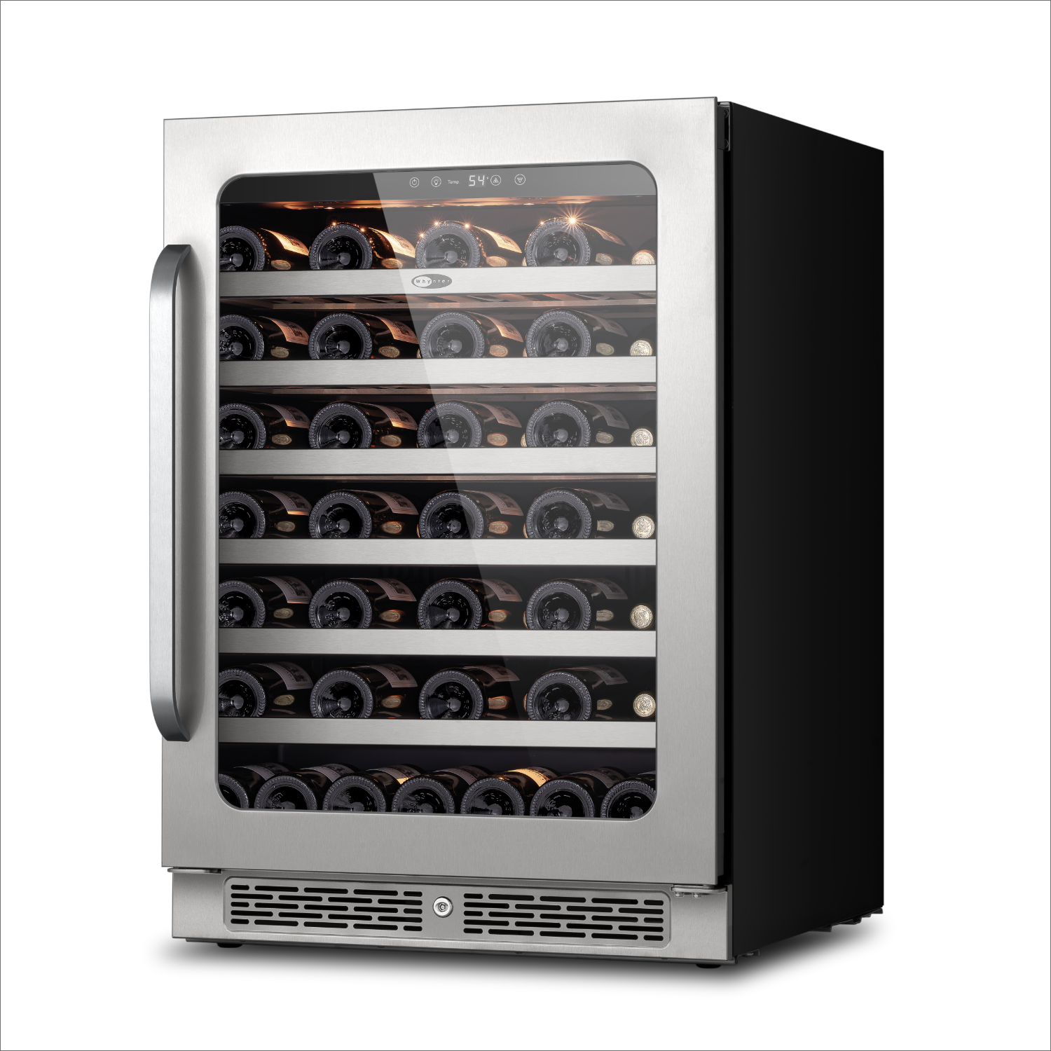 24″ Undercounter 54 Bottle Seamless Stainless Steel Wine Fridge | BSR-054SW