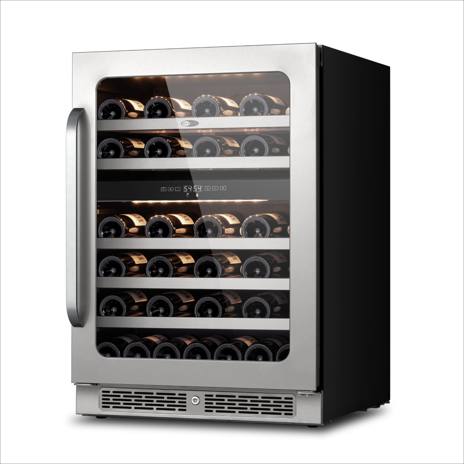 24″ Undercounter 46 Bottle Seamless Stainless Steel Wine Fridge | BSR-046DW