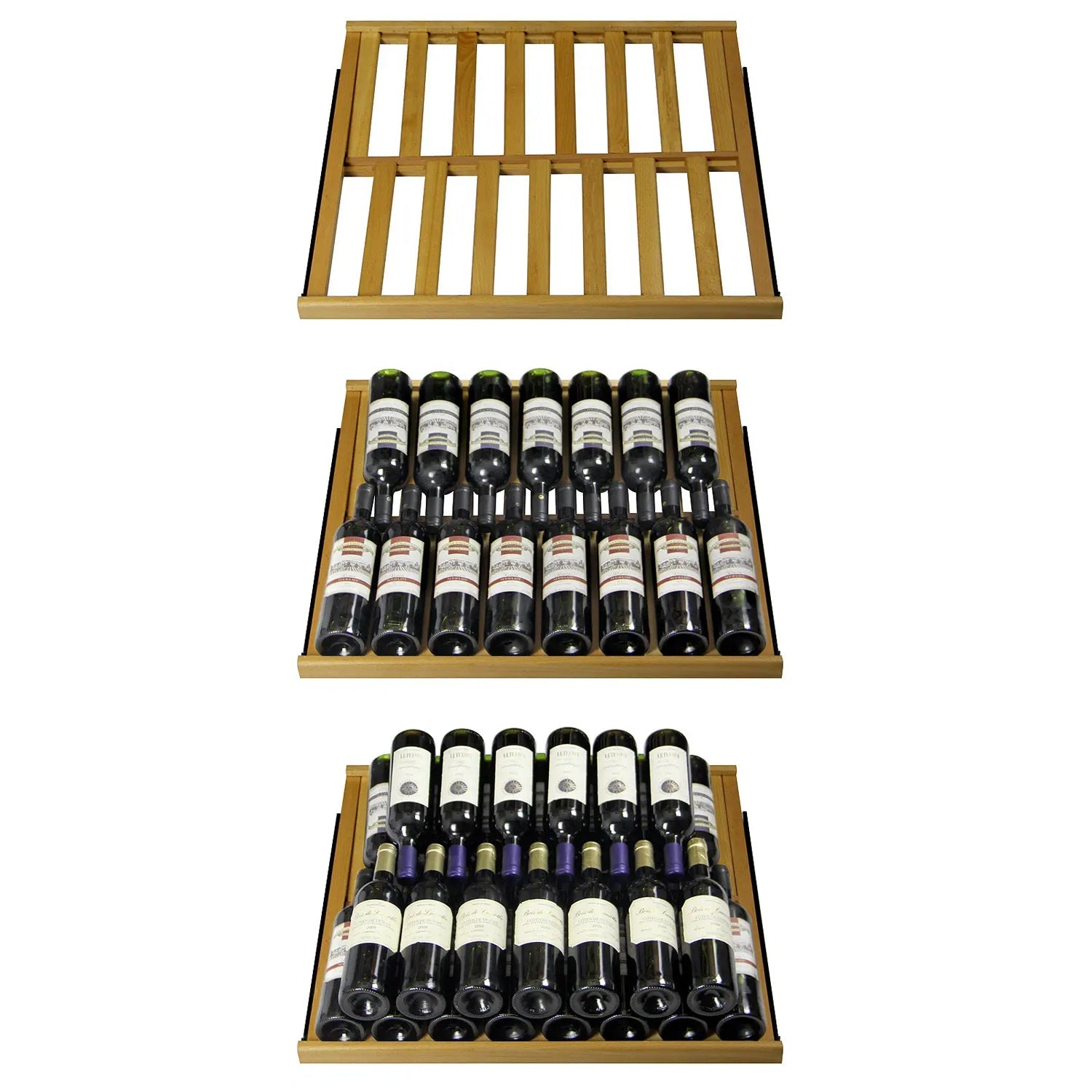 63" Wide Vite II Tru-Vino 554 Bottle Dual Zone Stainless Steel Side-by-Side Wine Refrigerator - Allavino 2X-YHWR305-1S20 - Allavino - Wine Fridge Pros