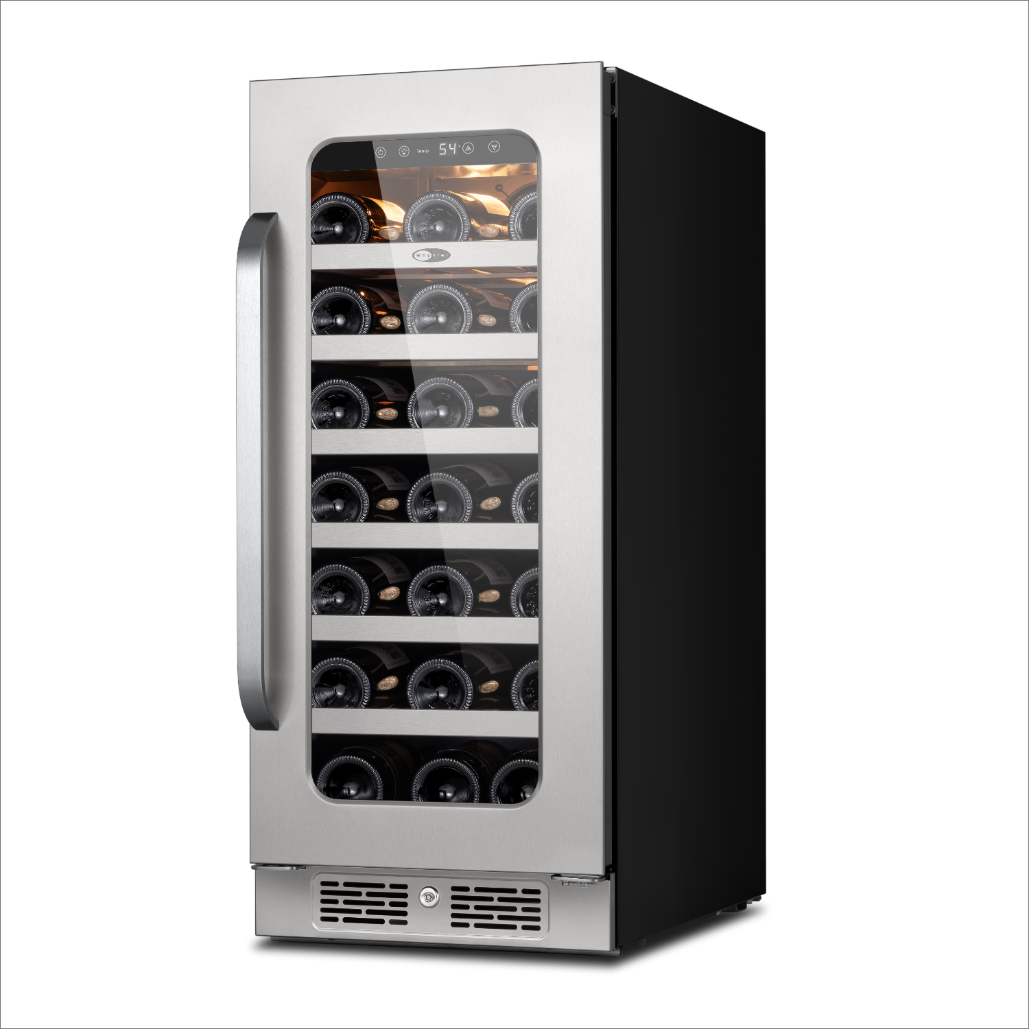 15″ Undercounter 33 Bottle Seamless Stainless Steel Wine Fridge | BSR-033SW