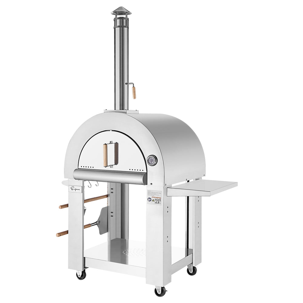 Outdoor Wood Fired Pizza Oven With Side Table - Empava PG05 - Empava - Wine Fridge Pros