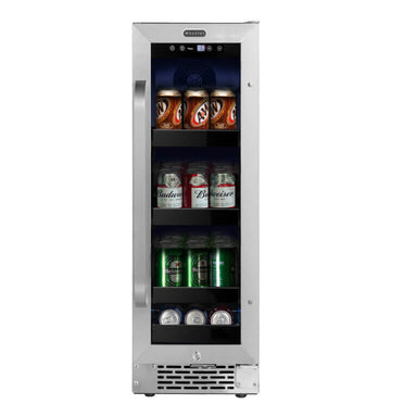 60 Can 12" Built-In Undercounter Stainless Steel Beverage Refrigerator with Reversible Door, Digital Control, Lock and Carbon Filter - Whynter BBR-638SB - Whynter - Wine Fridge Pros