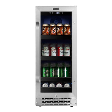 80 Can 15" Built-In Undercounter Stainless Steel Beverage Refrigerator with Reversible Door, Digital Control, Lock and Carbon Filter - Whynter BBR-838SB - Whynter - Wine Fridge Pros