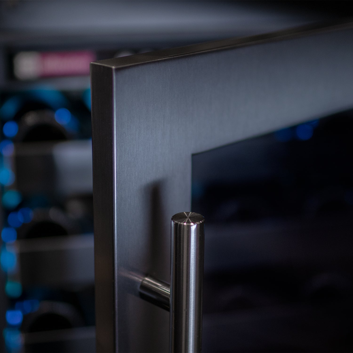 Reserva Series 50 Bottle 34" Tall Single Zone Left Hinge Black Stainless Steel Wine Cooler Refrigerator - Allavino BDW5034S-1BSL - Allavino - Wine Fridge Pros