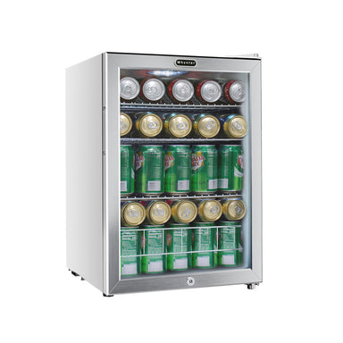 90 Can Freestanding Beverage Refrigerator Cooler With Lock Stainless Steel - Whynter BR-091WS - Whynter - Wine Fridge Pros