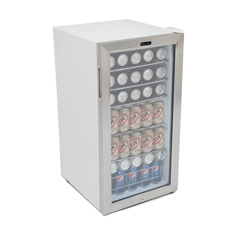 120 Can Freestanding Beverage Refrigerator cooler with Lock Stainless Steel - Whynter BR-128WS - Whynter - Wine Fridge Pros