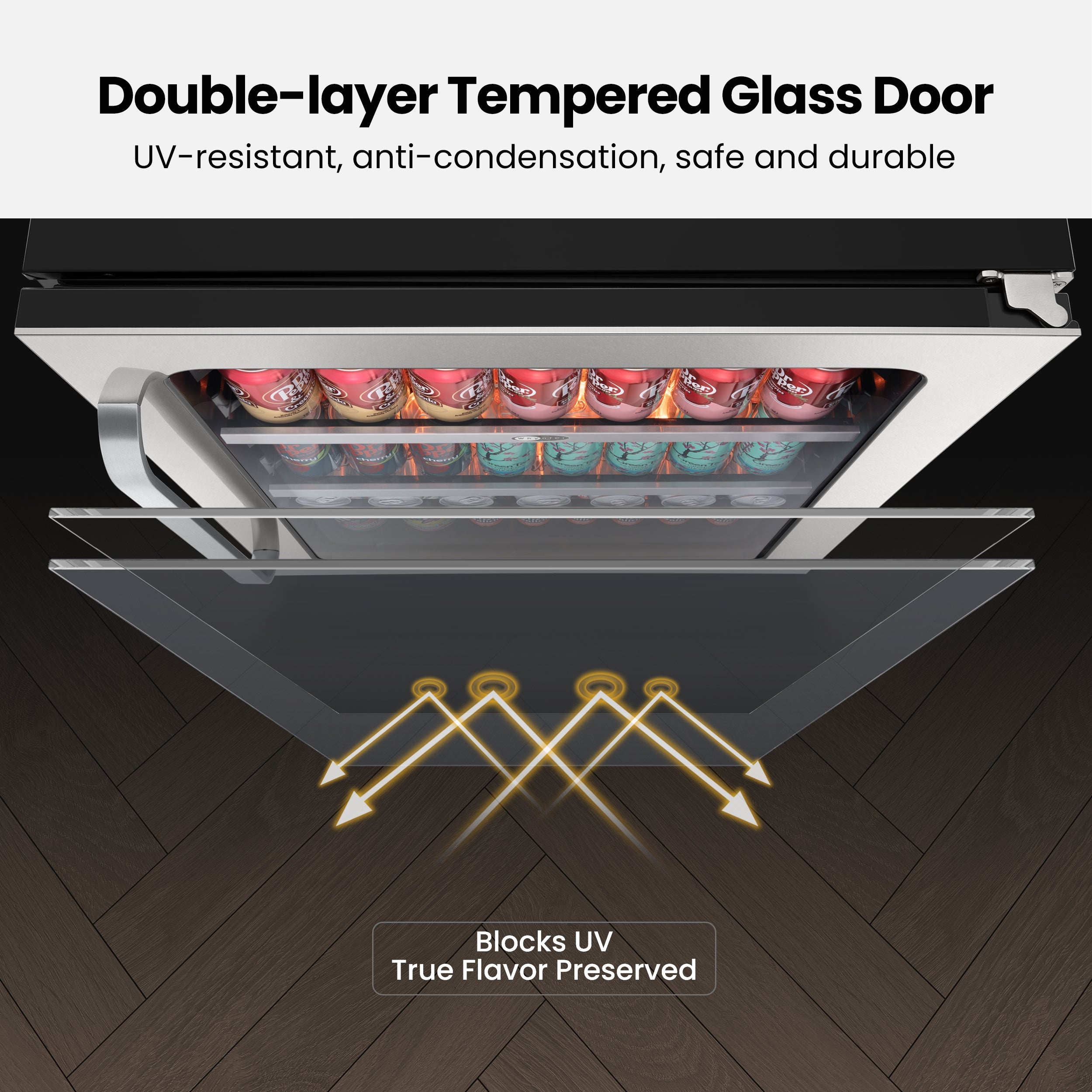 24″ Undercounter 166 Cans Seamless Stainless Steel Beverage Fridge | BSR-140SB