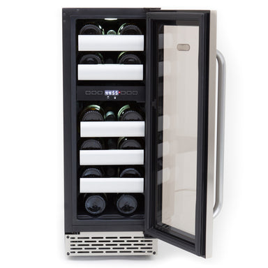 Elite 17 Bottles Seamless Stainless Steel Door Dual Zone Built-in Wine Refrigerator - Whynter BWR-171DS - Whynter - Wine Fridge Pros