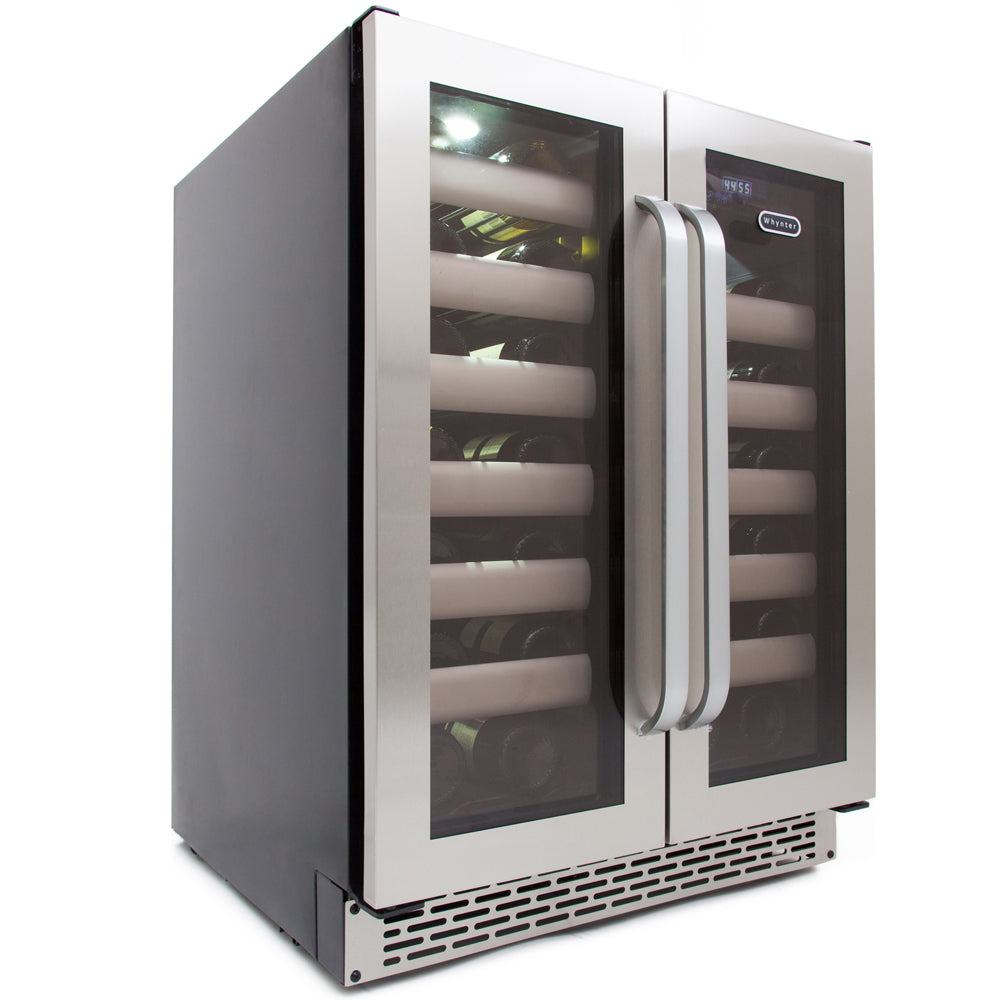 Elite 40 Bottle Seamless Stainless Steel Door Dual Zone Built-in Wine Refrigerator - Whynter BWR-401DS - Whynter - Wine Fridge Pros