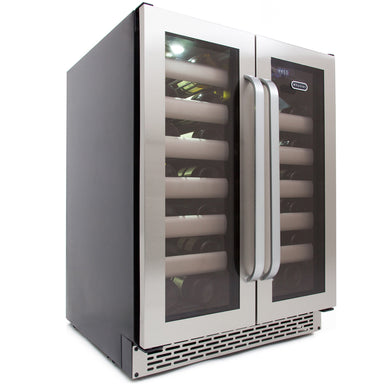 Elite 40 Bottle Seamless Stainless Steel Door Dual Zone Built-in Wine Refrigerator - Whynter BWR-401DS - Whynter - Wine Fridge Pros