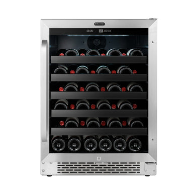 46 Bottle 24" Undercounter Stainless Steel Wine Refrigerator with Reversible Door, Digital Control, Lock, and Carbon Filter - Whynter BWR-408SB - Whynter - Wine Fridge Pros