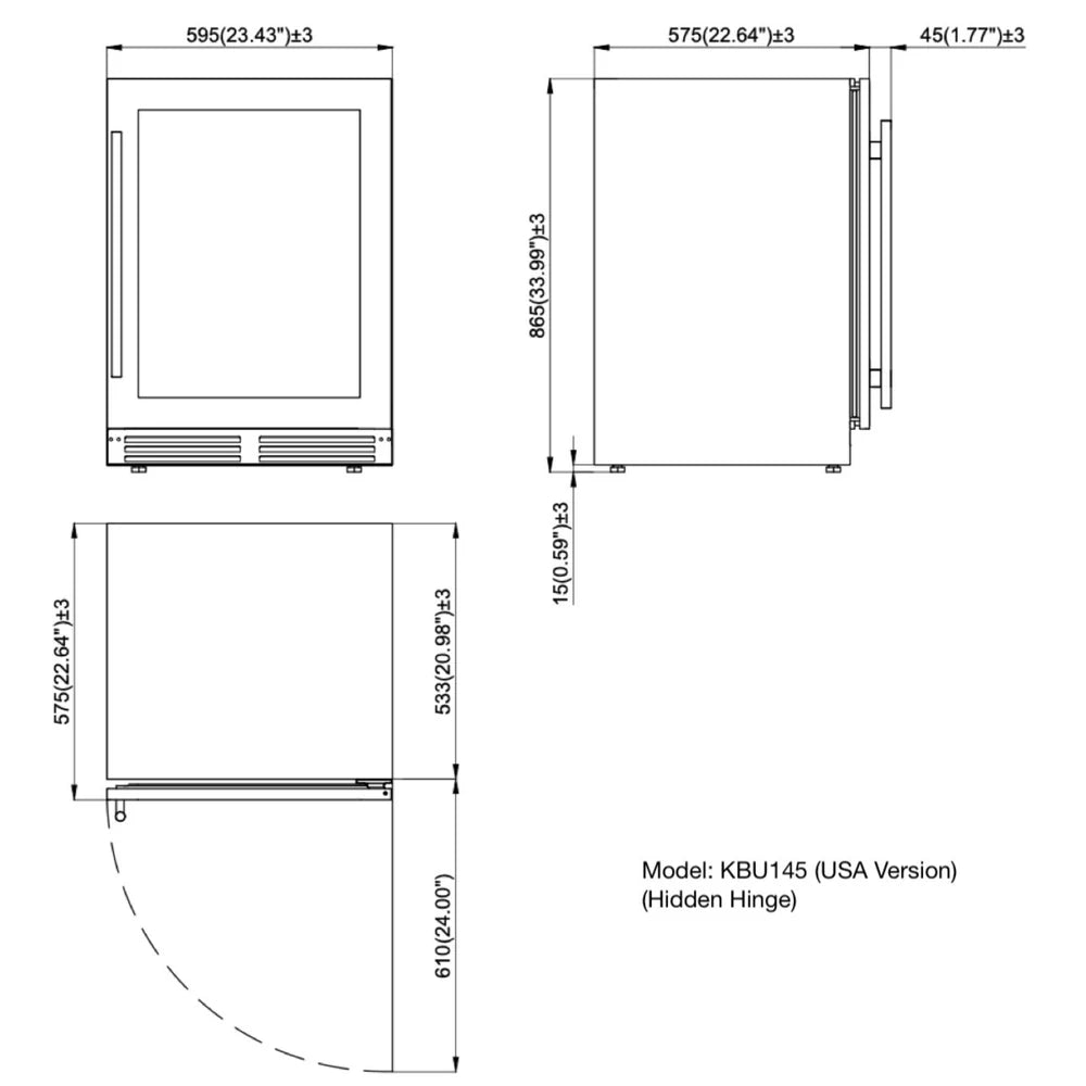 Ultimate Under-Bench Wine & Beverage Refrigerator Combo with Low-E Glass Door - KingsBottle KBU145BW2 - KingsBottle - Wine Fridge Pros