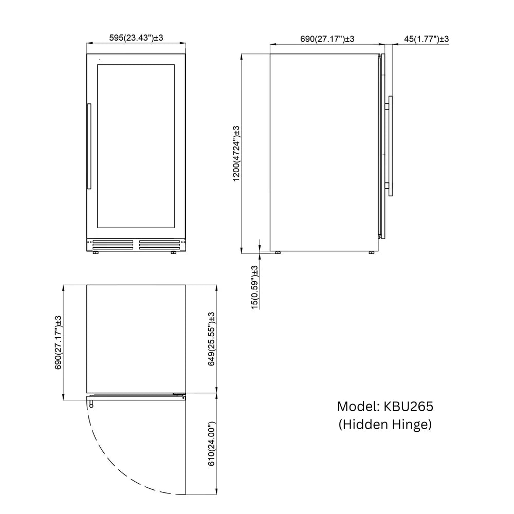 47" High Upright Wine & Beverage Refrigerator Combo with Low-E Glass Door - KingsBottle KBU265BW2 - KingsBottle - Wine Fridge Pros