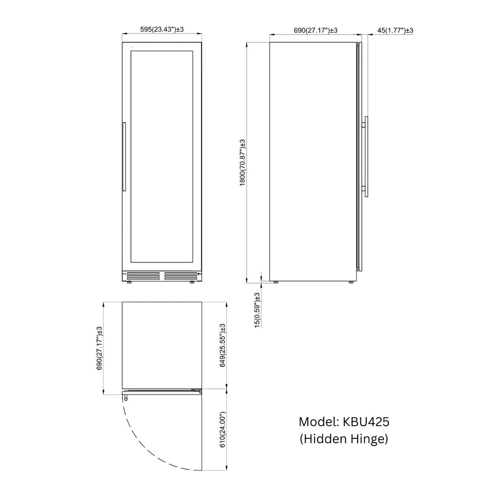 Upright Wine & Beverage cooler Combo With Low-E Glass - KingsBottle KBU425BW3 - KingsBottle - Wine Fridge Pros