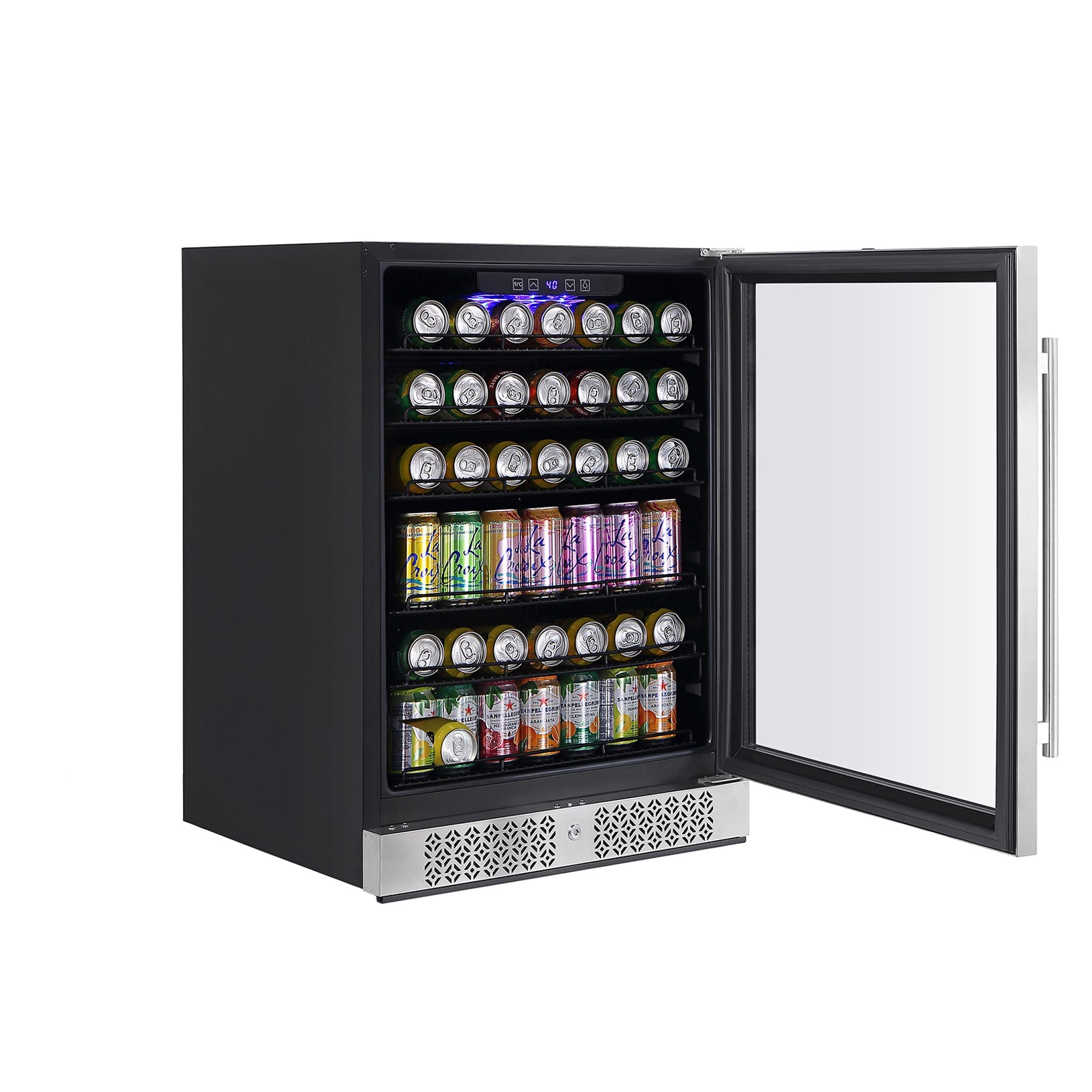 24" Freestanding & Under Counter 140 Cans Beverage Fridge - Empava BR02S - Empava - Wine Fridge Pros