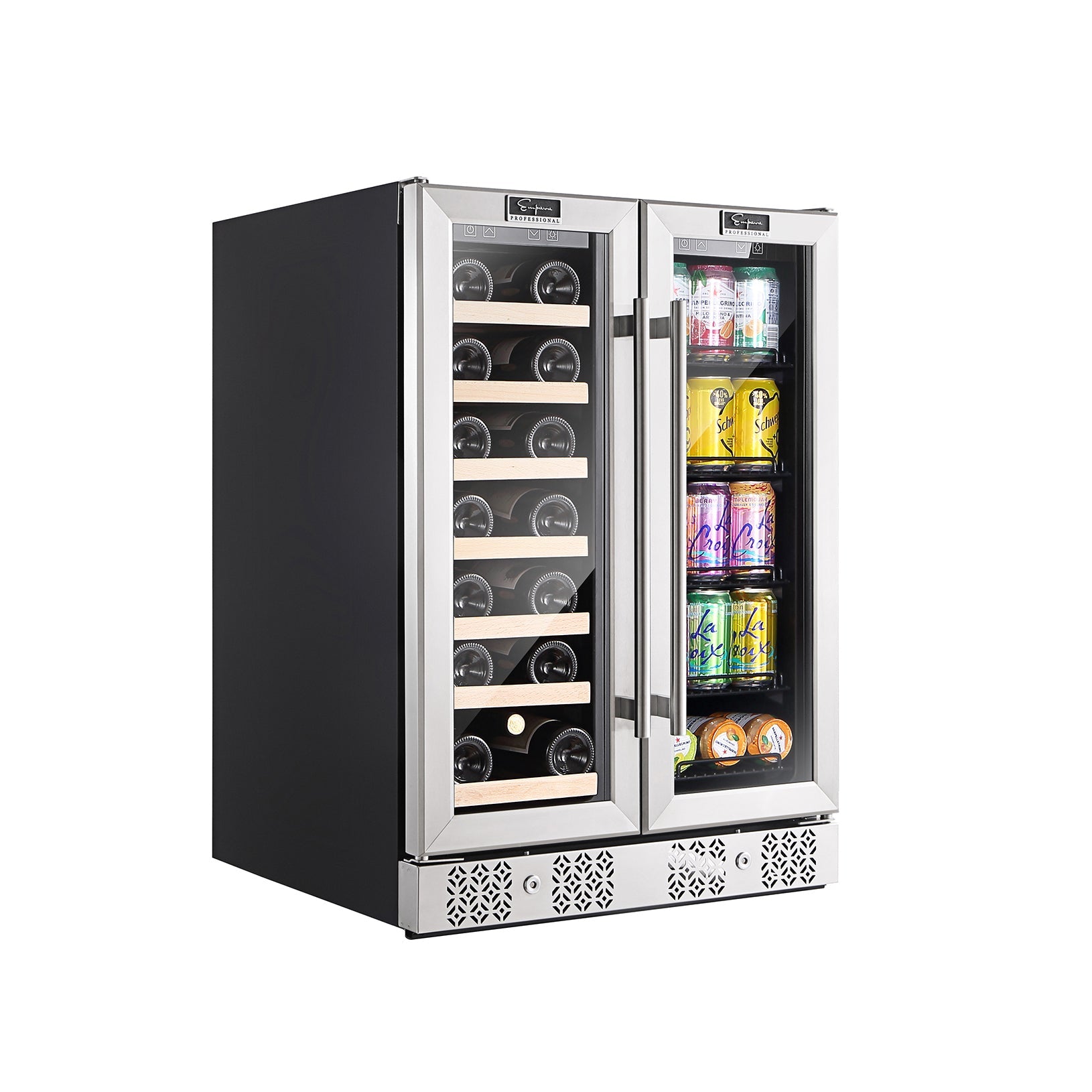 24" Dual Zone Wine and Beer Fridge Beverage Cooler - Empava BR03D - Empava - Wine Fridge Pros