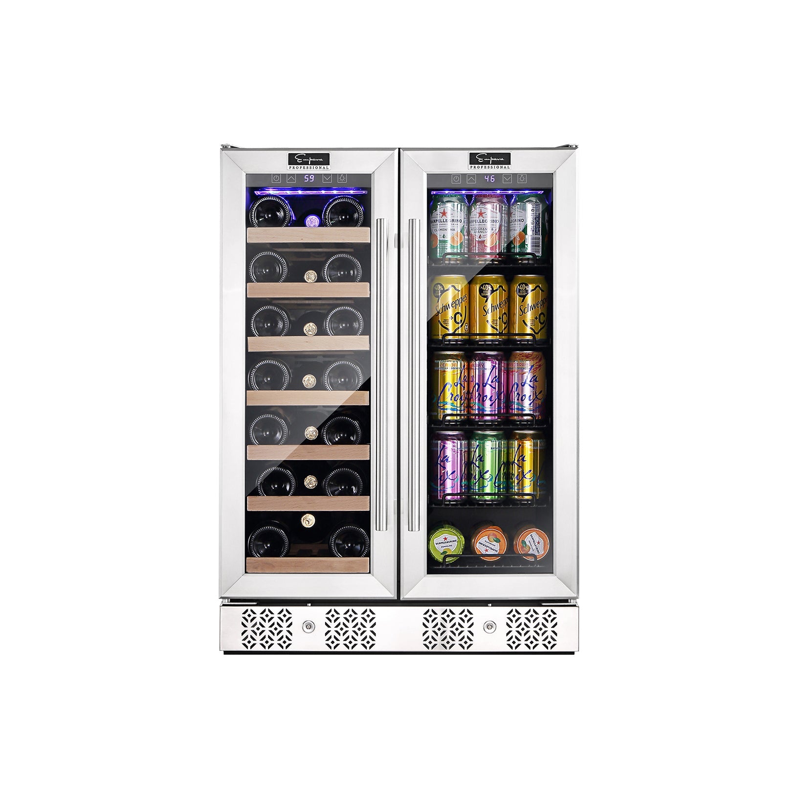 24" Dual Zone Wine and Beer Fridge Beverage Cooler - Empava BR03D - Empava - Wine Fridge Pros