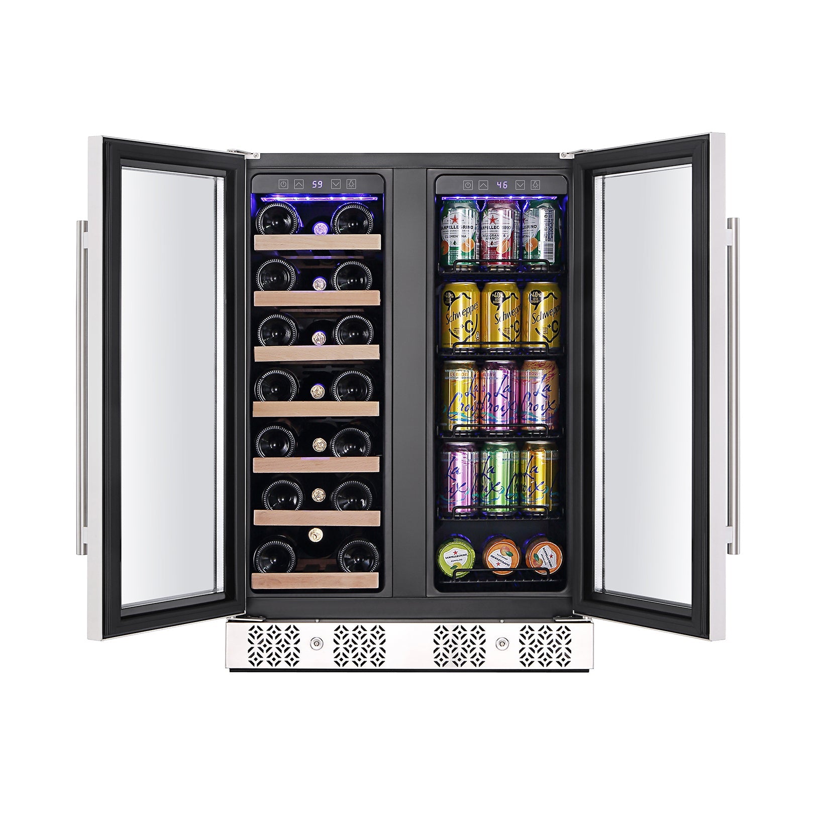 24" Dual Zone Wine and Beer Fridge Beverage Cooler - Empava BR03D - Empava - Wine Fridge Pros