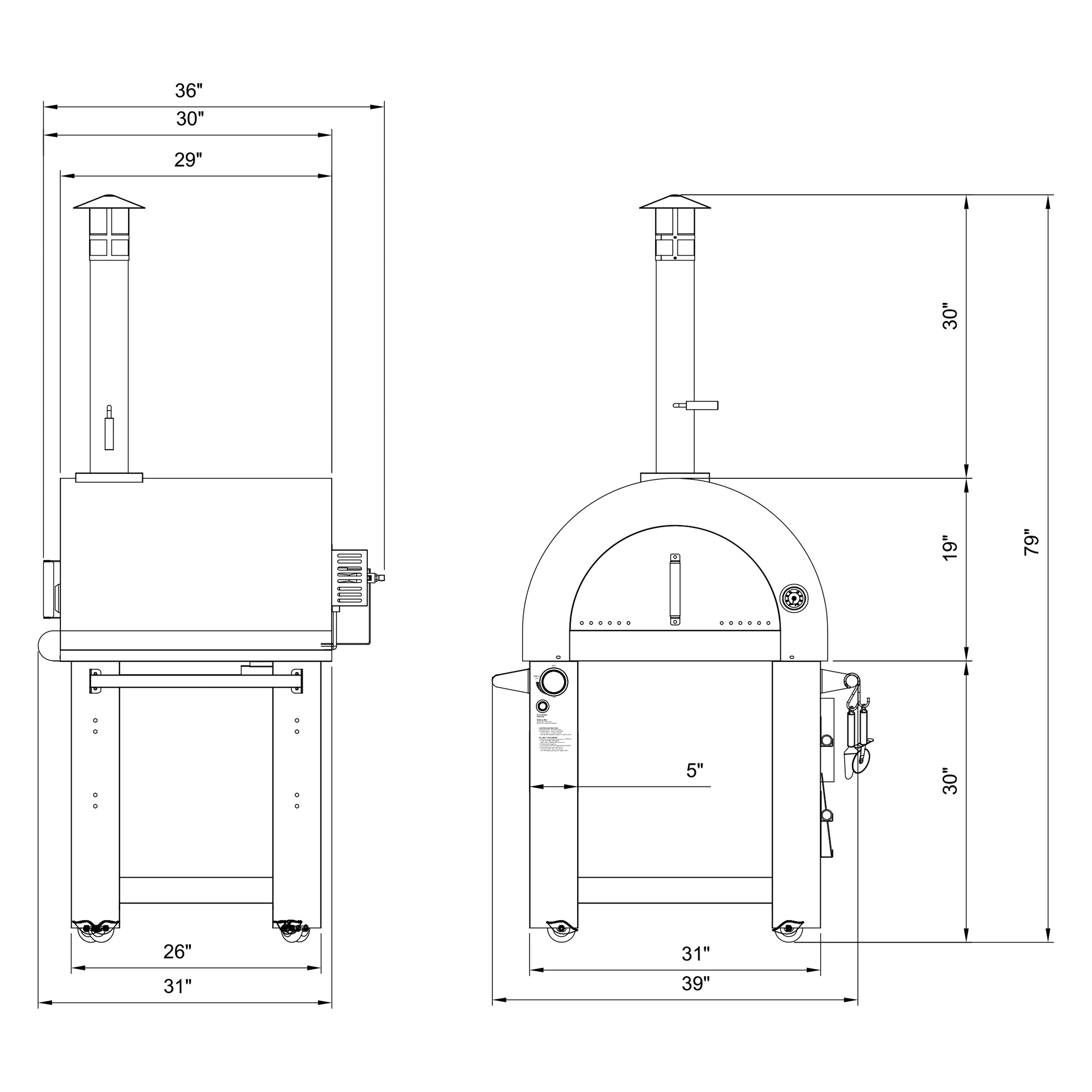 Outdoor Wood Fired and Gas Pizza Oven - Empava PG03 - Empava - Wine Fridge Pros