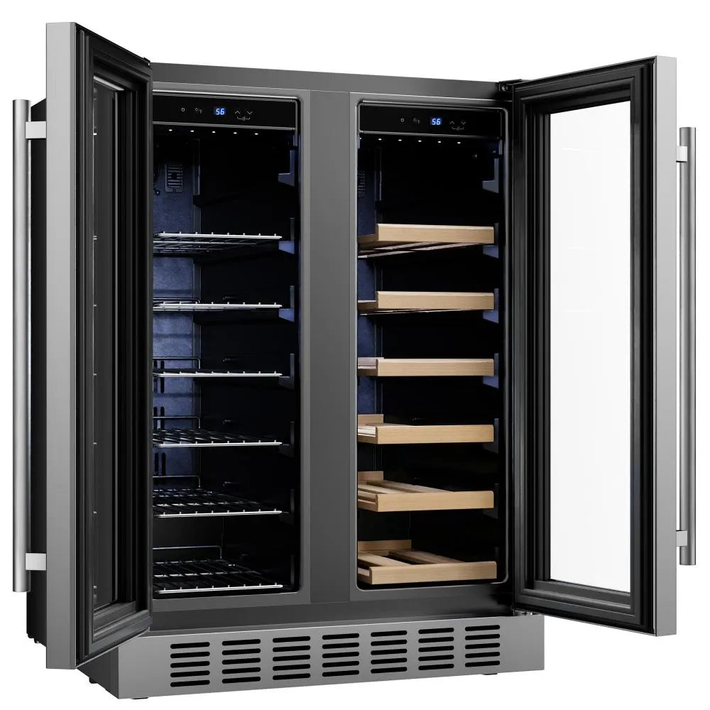 24" Dual Zone Wine and Beer Fridge Beverage Cooler - Empava BR07D - Empava - Wine Fridge Pros