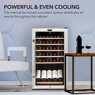 34 Bottle Freestanding Stainless Steel Wine Refrigerator with Display Shelf and Digital Control - Whynter FWC-341TS - Whynter - Wine Fridge Pros