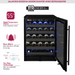 Reserva Series 50 Bottle Single Zone Built-in Luxury Wine Refrigerator with Black Stainless Steel Door - Right Hinge - Allavino BDW5034S-1BSR - Allavino - Wine Fridge Pros