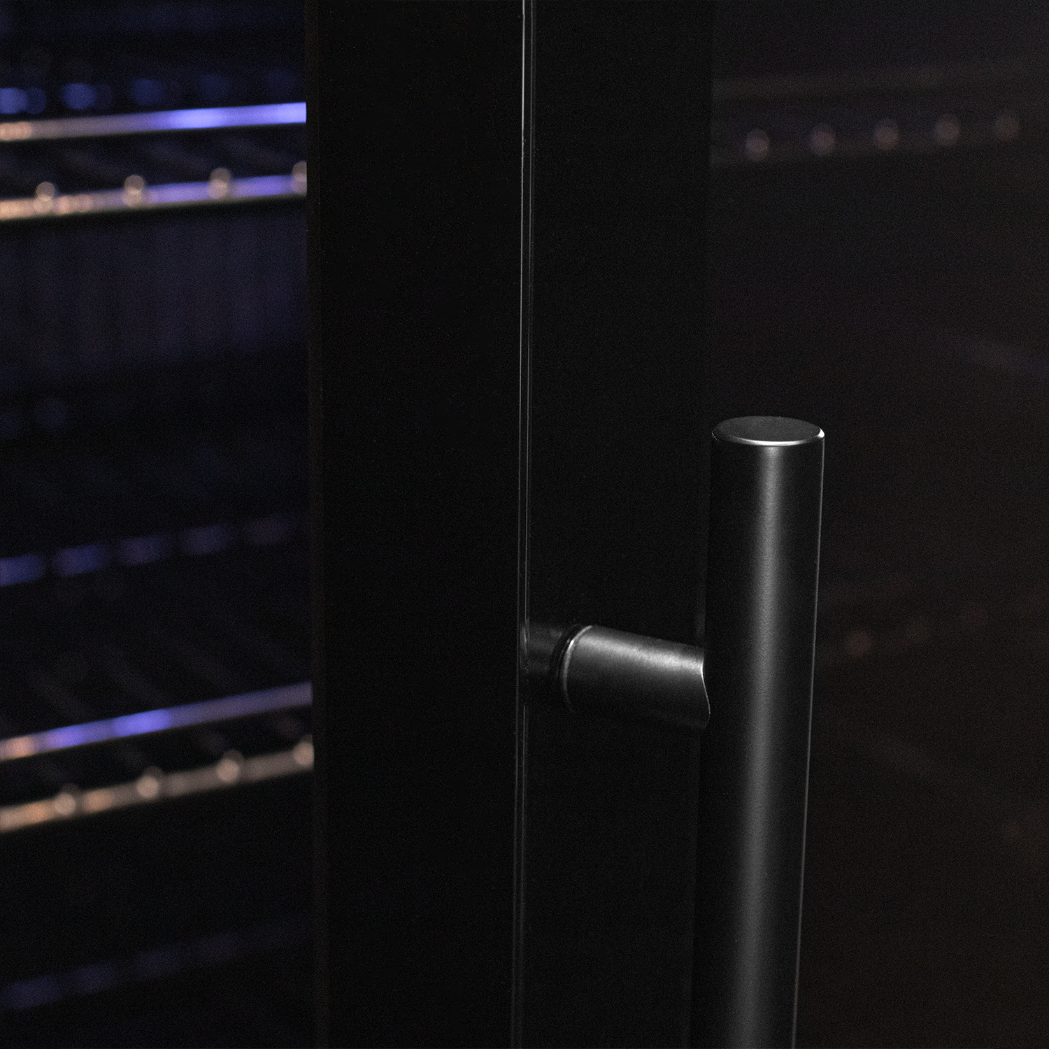 Contemporary 102 Bottle Single Zone Freestanding Wine Refrigerator with Black Glass Door - Allavino KWR102S-1BGR - Allavino - Wine Fridge Pros