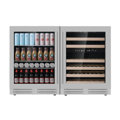 48" Ultimate Under Bench Wine Fridge and Bar Refrigerator Combo - KingsBottle KBU145BW3 - KingsBottle - Wine Fridge Pros