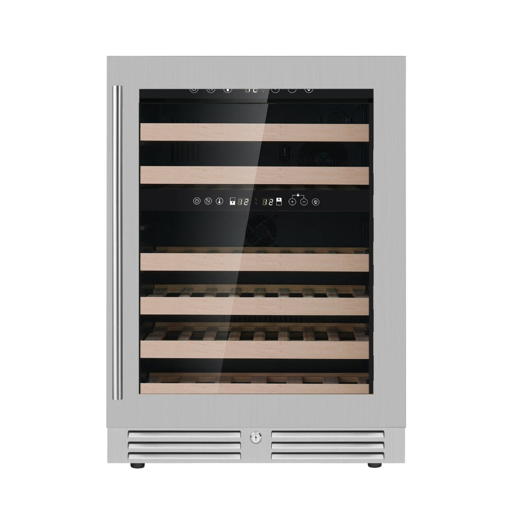 24 Inch Under Counter LOW-E Glass Door Dual Zone Wine Cooler - KingsBottle KBU145DX - KingsBottle - Wine Fridge Pros