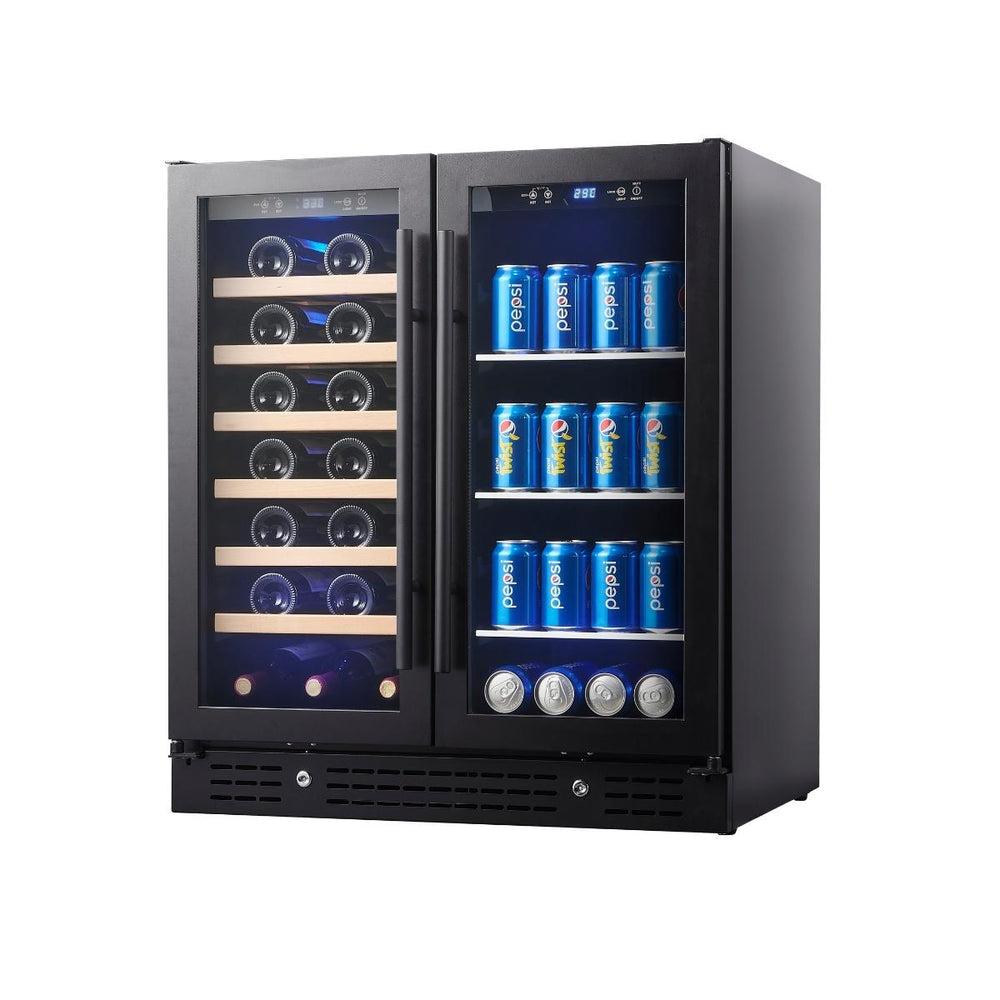 30" Combination Beer and Wine Cooler with Low-E Glass Door - KingsBottle KBU165BW - KingsBottle - Wine Fridge Pros