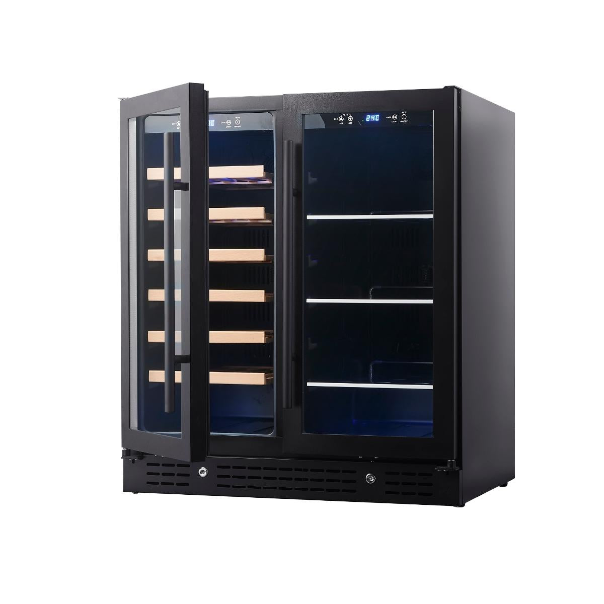 30" Combination Beer and Wine Cooler with Low-E Glass Door - KingsBottle KBU165BW - KingsBottle - Wine Fridge Pros