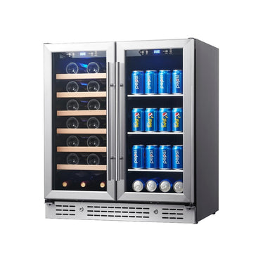 30" Combination Beer and Wine Cooler with Low-E Glass Door - KingsBottle KBU165BW - KingsBottle - Wine Fridge Pros
