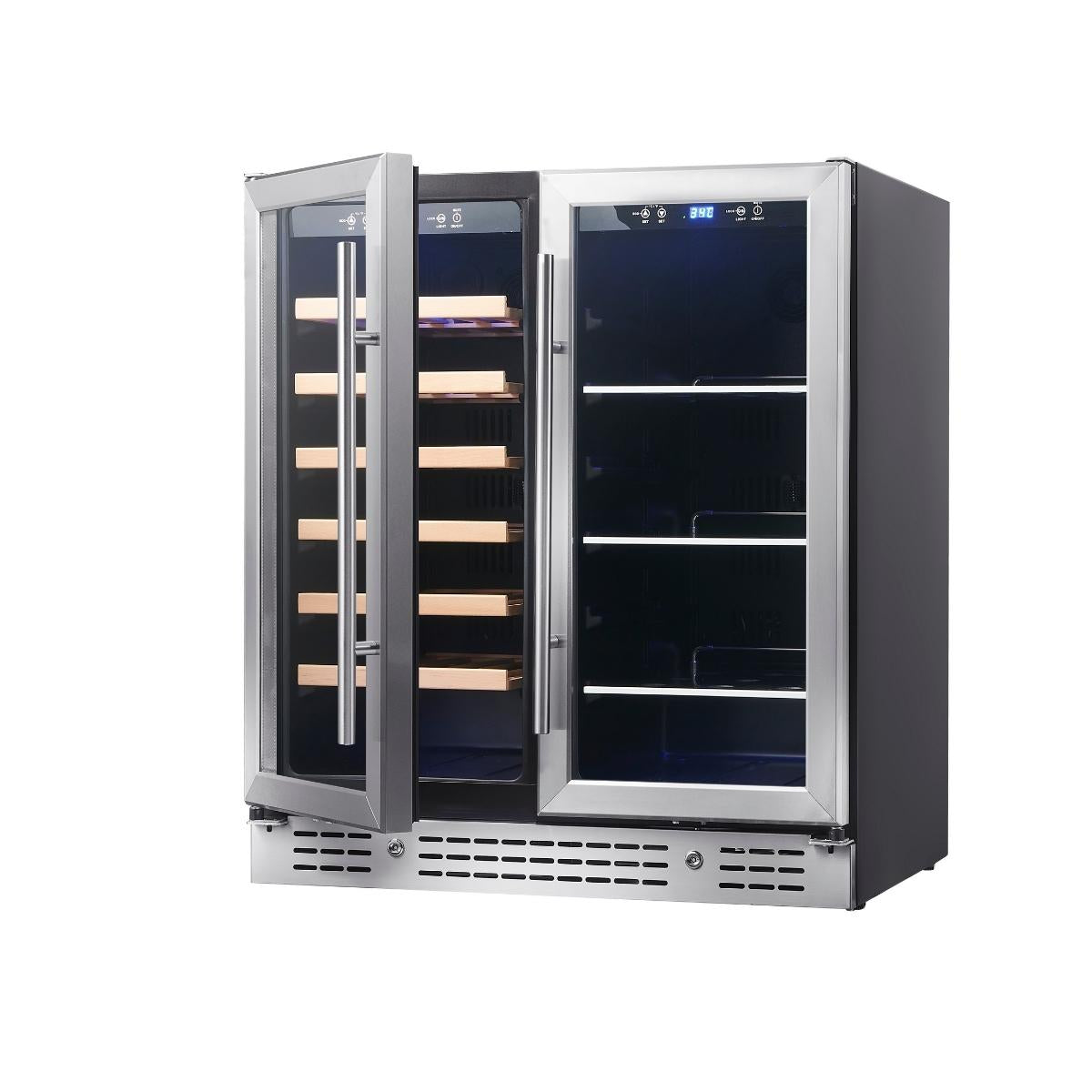 30" Combination Beer and Wine Cooler with Low-E Glass Door - KingsBottle KBU165BW - KingsBottle - Wine Fridge Pros