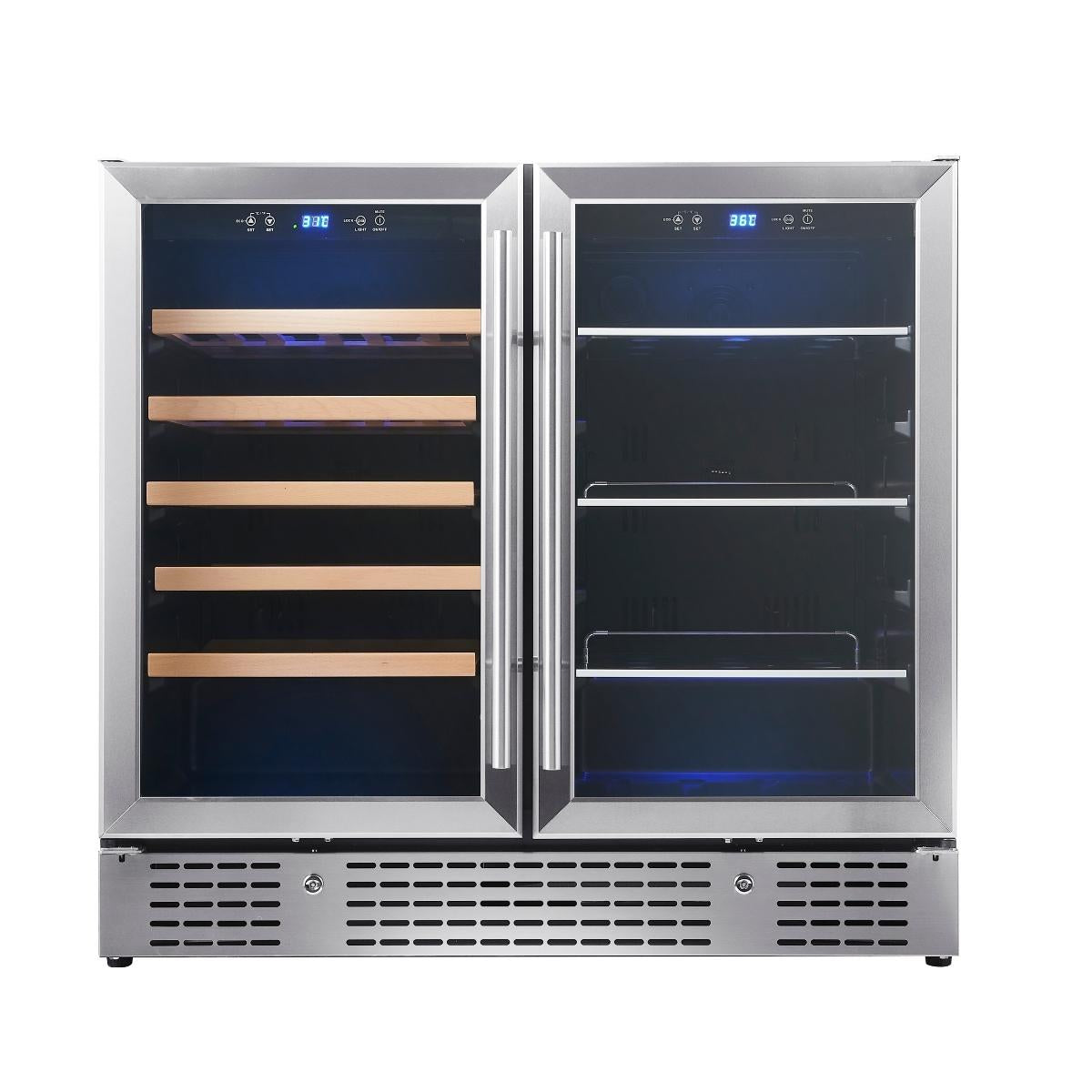 36" Beer and Wine Cooler Combination with Low-E Glass Door - KingsBottle KBU190BW - KingsBottle - Wine Fridge Pros