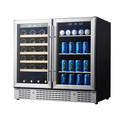36" Beer and Wine Cooler Combination with Low-E Glass Door - KingsBottle KBU190BW - KingsBottle - Wine Fridge Pros