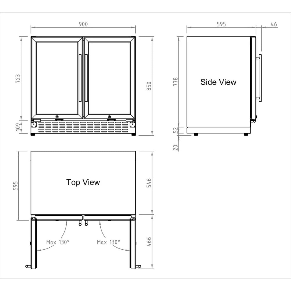 36” Wide Under-Counter Dual Zone Beverage Cooler - KingsBottle KBU190B2 - KingsBottle - Wine Fridge Pros