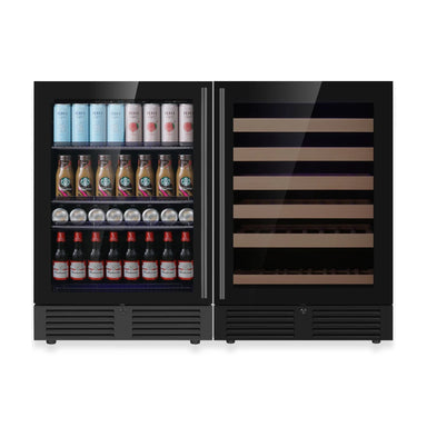 Ultimate Under-Bench Wine & Beverage Refrigerator Combo with Low-E Glass Door - KingsBottle KBU145BW2 - KingsBottle - Wine Fridge Pros