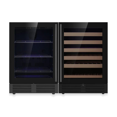 Ultimate Under-Bench Wine & Beverage Refrigerator Combo with Low-E Glass Door - KingsBottle KBU145BW2 - KingsBottle - Wine Fridge Pros
