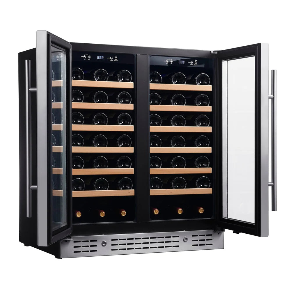 30-inch Dual Zone Wine Cooler with Low-E Glass Door - KingsBottle KBU165W2 - KingsBottle - Wine Fridge Pros