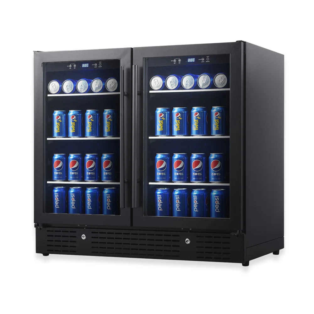 36” Wide Under-Counter Dual Zone Beverage Cooler - KingsBottle KBU190B2 - KingsBottle - Wine Fridge Pros