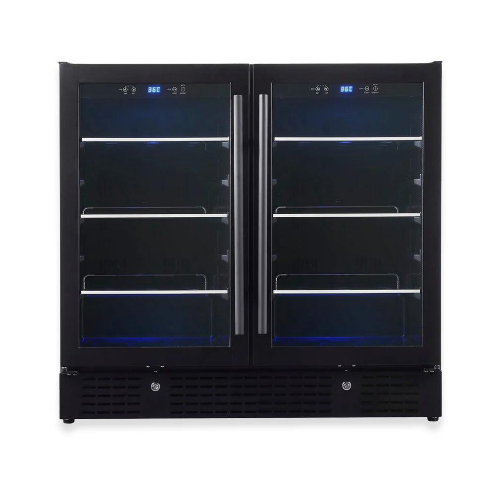 36” Wide Under-Counter Dual Zone Beverage Cooler - KingsBottle KBU190B2 - KingsBottle - Wine Fridge Pros