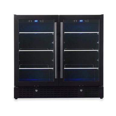 36” Wide Under-Counter Dual Zone Beverage Cooler - KingsBottle KBU190B2 - KingsBottle - Wine Fridge Pros