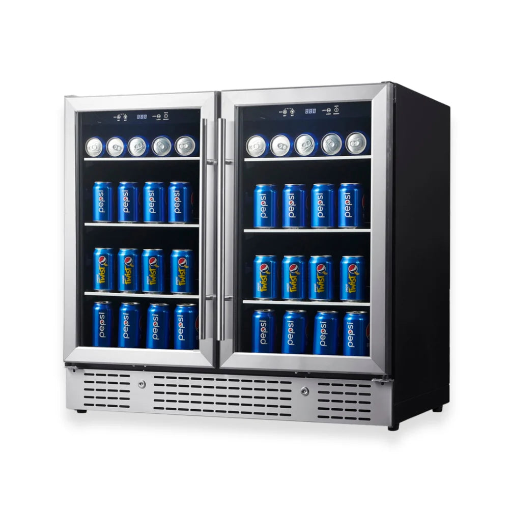36” Wide Under-Counter Dual Zone Beverage Cooler - KingsBottle KBU190B2 - KingsBottle - Wine Fridge Pros