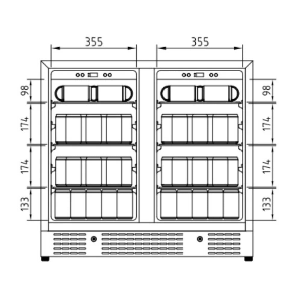 36” Wide Under-Counter Dual Zone Beverage Cooler - KingsBottle KBU190B2 - KingsBottle - Wine Fridge Pros