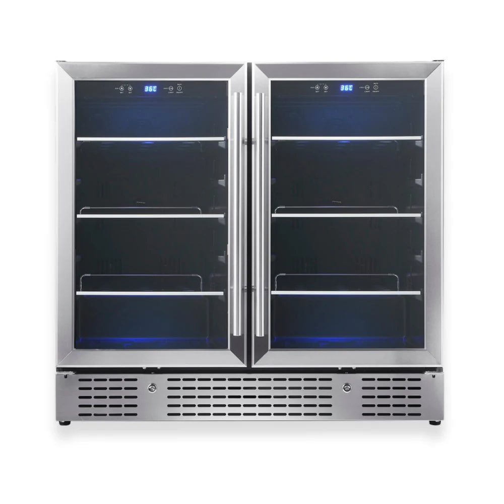 36” Wide Under-Counter Dual Zone Beverage Cooler - KingsBottle KBU190B2 - KingsBottle - Wine Fridge Pros