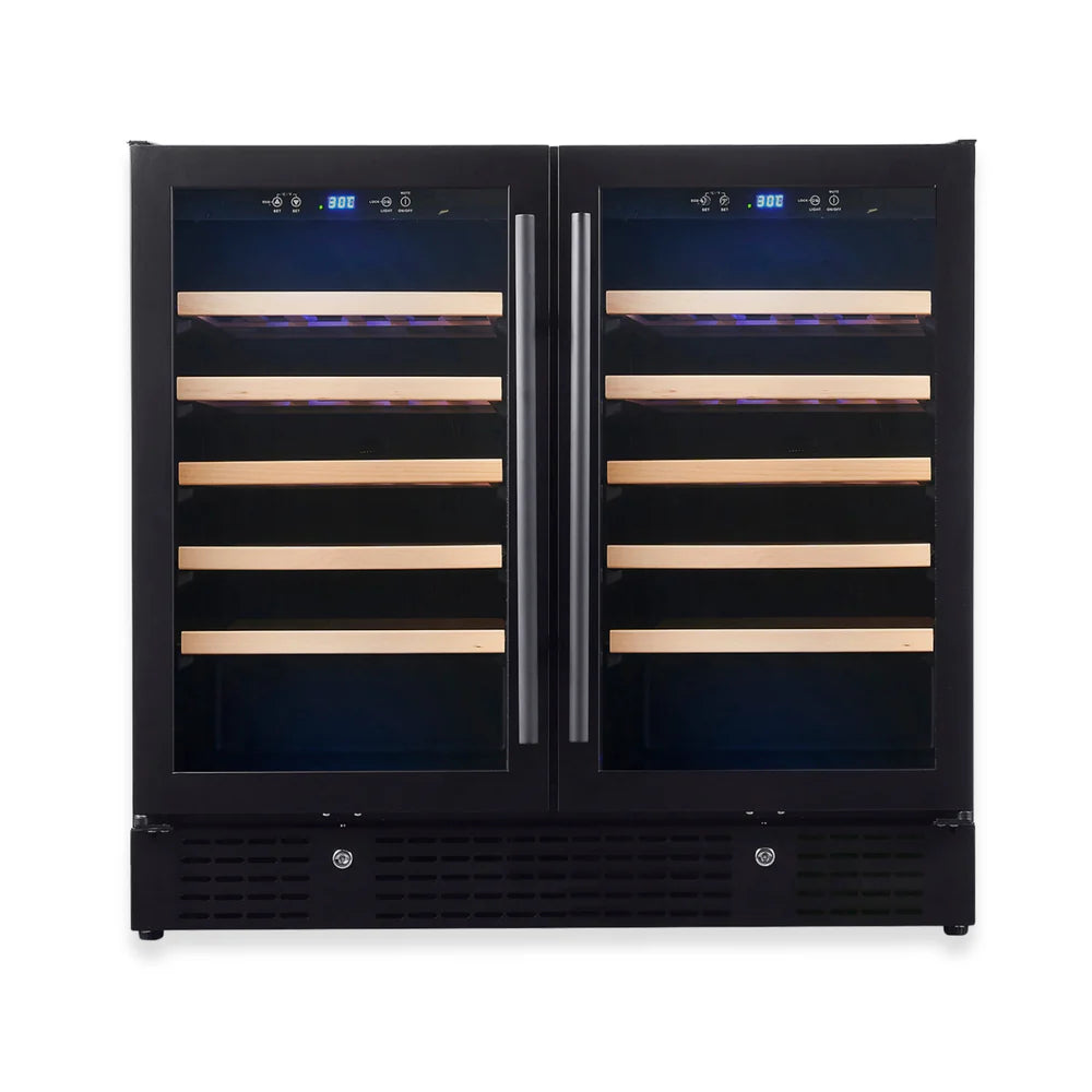 36-inch Under Bench Dual-Zone Wine Cooler with Low-E Glass Door - KingsBottle KBU190W2 - KingsBottle - Wine Fridge Pros