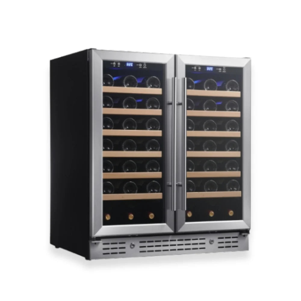 36-inch Under Bench Dual-Zone Wine Cooler with Low-E Glass Door - KingsBottle KBU190W2 - KingsBottle - Wine Fridge Pros