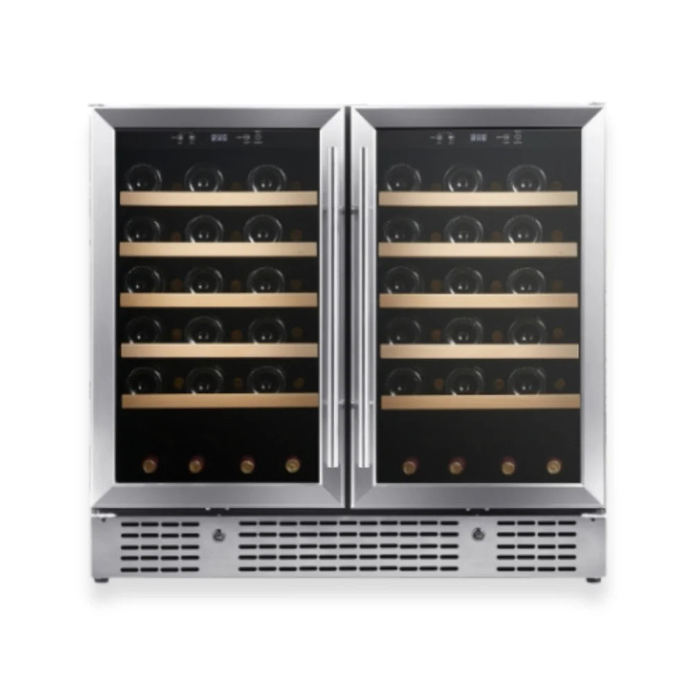 36-inch Under Bench Dual-Zone Wine Cooler with Low-E Glass Door - KingsBottle KBU190W2 - KingsBottle - Wine Fridge Pros
