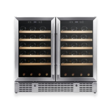 36-inch Under Bench Dual-Zone Wine Cooler with Low-E Glass Door - KingsBottle KBU190W2 - KingsBottle - Wine Fridge Pros